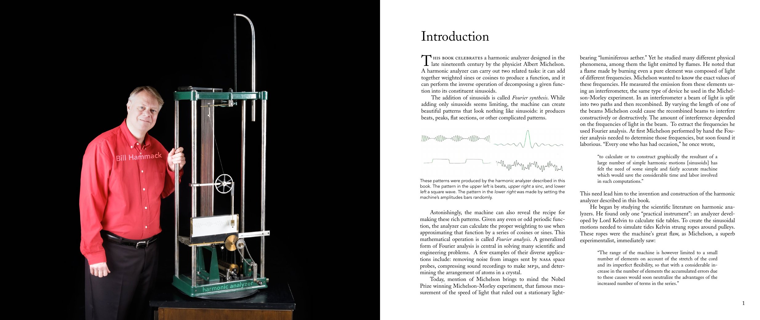 Introduction spread with a photograph of Bill Hammack beside the machine